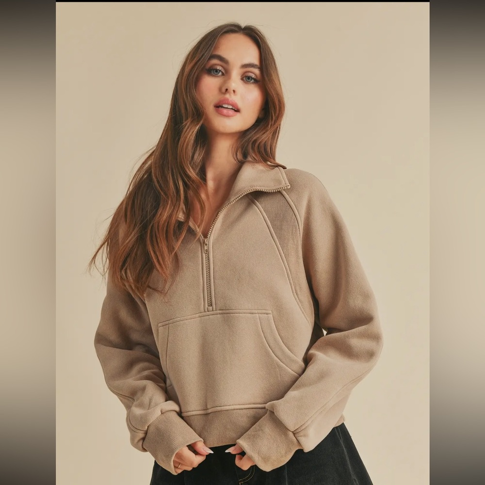 New Dove Funnel Neck Half Zip